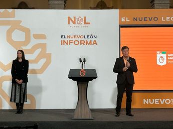 El secretario de Medio Ambiente, Alfonso Martínez durante el Nuevo León Informa. | Víctor González
