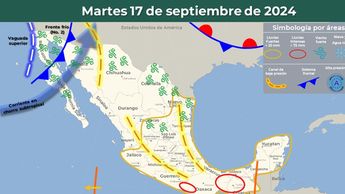 Clima México martes 17 de septiembre