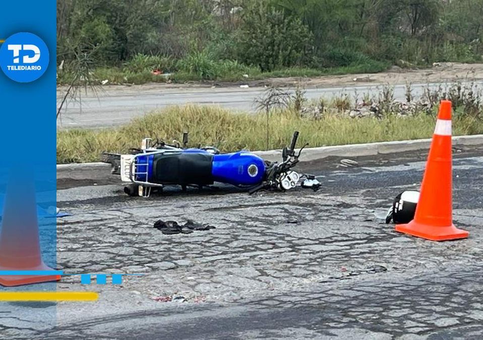 Motociclista muere tras chocar contra poste en avenida Luis Donaldo Colosio en García.  | Mayte Villasana