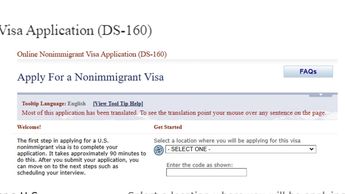 Formulario visa estadunidense