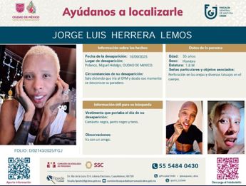 Como señas particulares, Jorge Herrera tiene perforación en la orejas y diferentes tatuajes | Instagram: cbusquedacdmx