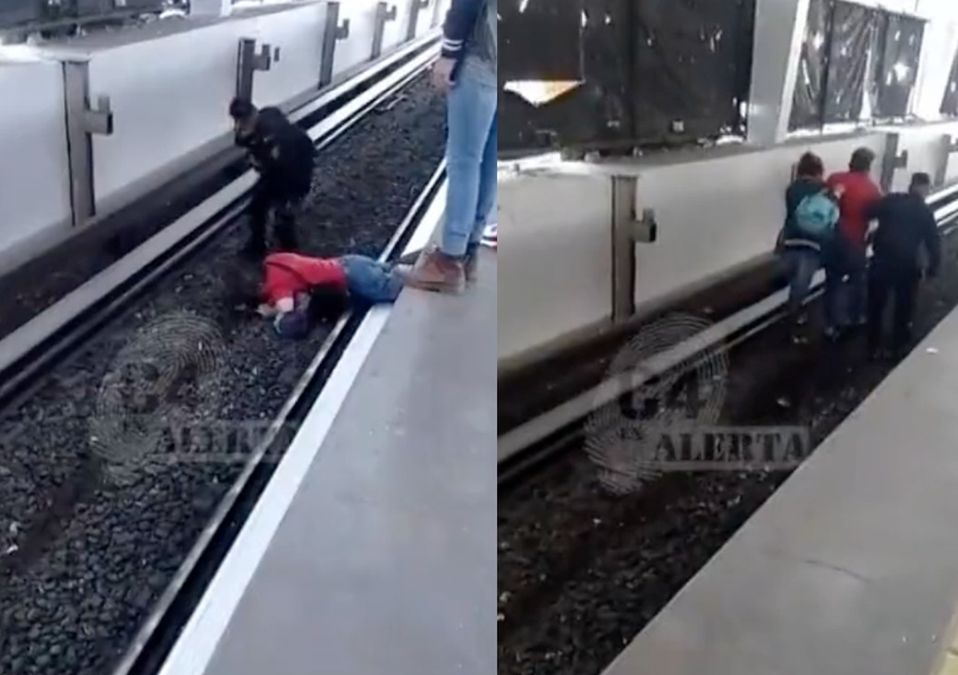 Hombre ciego cae a vías del Metro CdMx / Captura