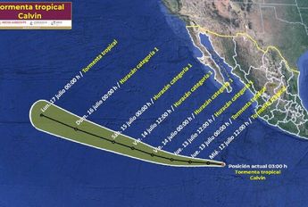 Trayectoria de la tormenta tropical Calvin │ SMN.