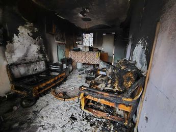 Interior de la vivienda afectada por el incendio en Juárez, Nuevo León. | Agustín Martínez