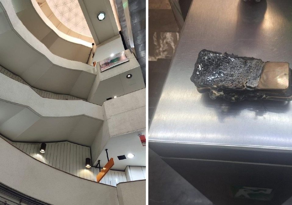El hombre cayó por las escaleras tras la aparente explosión del celular | X @Gposiadeoficial