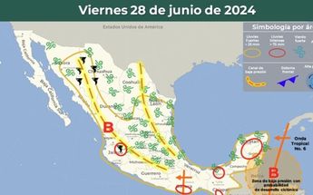 Clima en México viernes 28 de junio