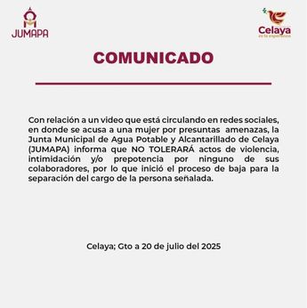 Comunicado JUMAPA. | Redes Sociales