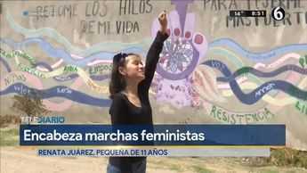 Niña poblana asiste desde los 4 años a marchas feministas