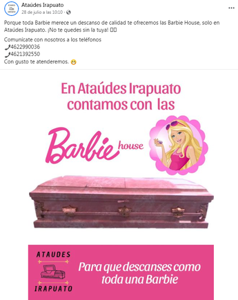 Ataúdes de Barbie en Irapuato | Cortesía