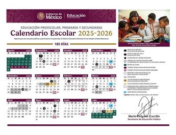 Calendario escolar oficial de la SEP 2025-2026. | SEP