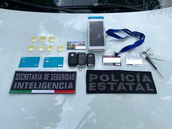 El hombre portaba llaves de diferentes autos y hasta una terminal bancaria| Policía Zapopan