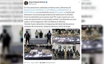 Captura de pantalla de la publicación de Omar García Harfuch en X. | Cortesía