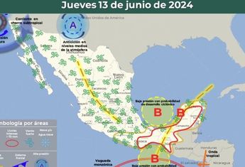 Clima México jueves 13 junio