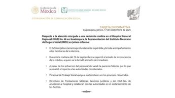 Comunicado por parte del IMSS sobre la situación | Comunicación social IMSS