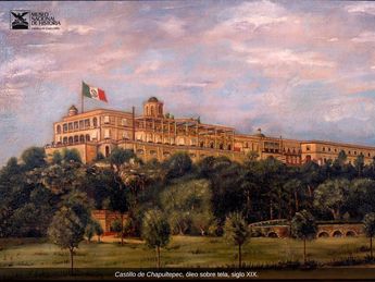 Castillo de Chapultepec en un lienzo del siglo XIX