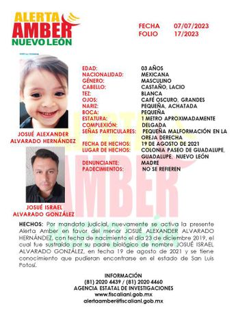 Las autoridades activaron una Alerta Amber. | Especial