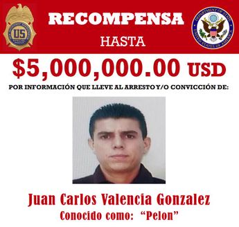 EU ha ofrecido 5mdd por la captura de Juan Carlos Valencia González. | Departamento de Defensa de los EU