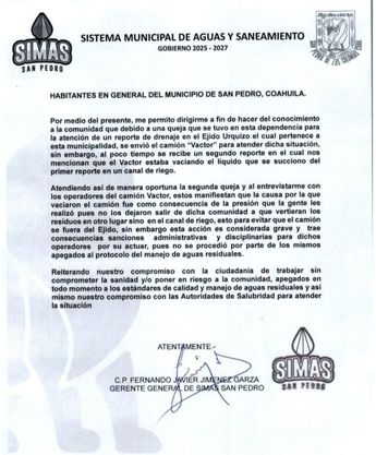 La dependencia reconoció el vertido ilegal y anunció que se aplicarán sanciones a los responsables.