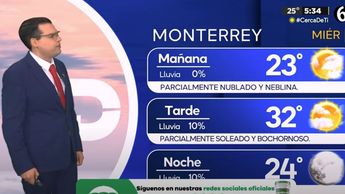 Clima Monterrey miércoles 26 junio