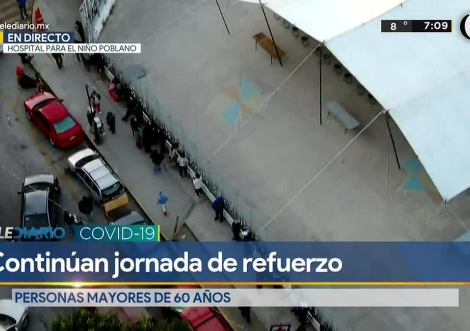 Aplicación de refuerzo COVID-19 en Puebla