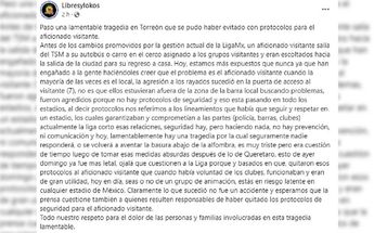 Publicación de Libres y Lokos sobre aficionados Rayados / CORTESÍA: @Libresylokos