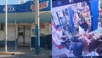 El delincuente amagó varias veces con dispararle al encargado de la tienda. | Cortesía