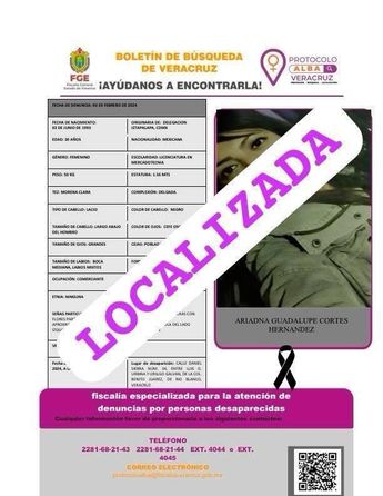 El boletín de búsqueda de Ariadna Guadalupe indica que la joven era oriunda de Iztapalapa, Ciudad de México / Cortesía