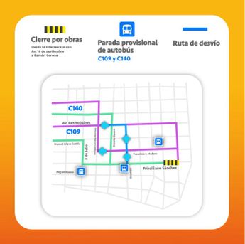Cierres y desvíos por obras en la calle Prisciliano Sánchez de Guadalajara | Gobierno de Guadalajara