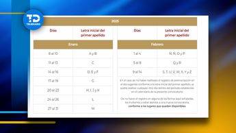 Calendario por letra en Ciudad de México / Captura
