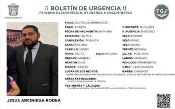 Boletín de búsqueda Jesús Arcienega Rodea