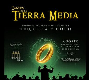 Flyer promocional oficial del evento Cantos de la Tierra Media | El Palacio de las Vacas
