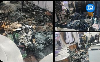 Incendio afecta a varios puestos del Pabellón Guanajuato en la Feria de León