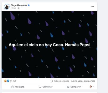 Publicación en cuenta oficial de Maradona | Especial