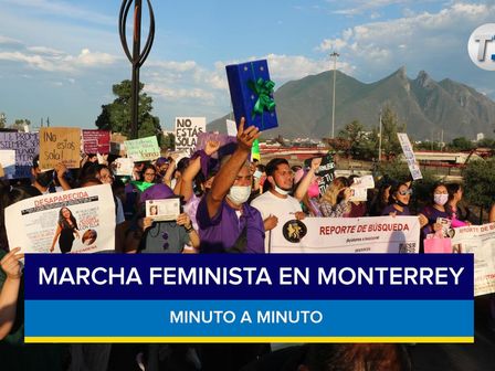 Marcha feminista en Nuevo León. / Leonel Rocha