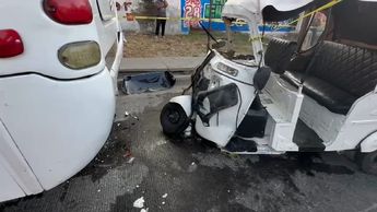Resultado de la mototaxi tras el choque / Especial