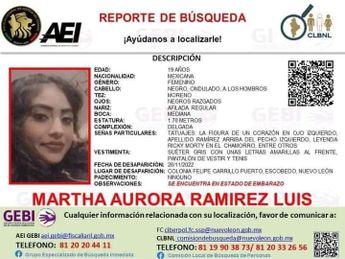 Martha Aurora tenía 33 semanas de embarazo cuando fue plagiada. | Cortesía