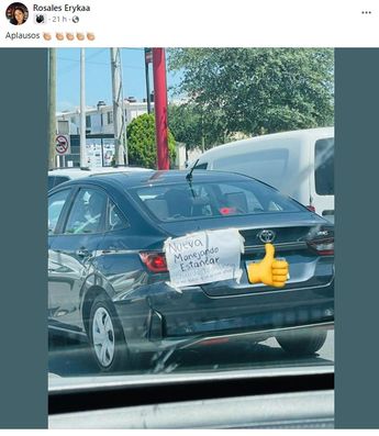 Mujer advierte que no sabe manejar. | Especial