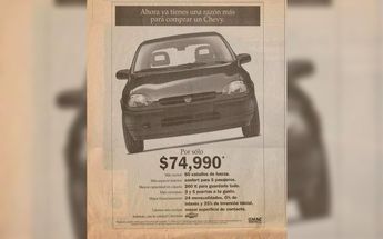 Publicidad de un auto Chevy en un periódico en el año 2000 / Facebook Supercars Veracruz