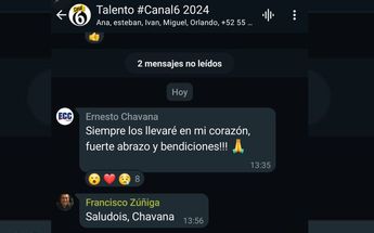 Mensaje de despedida de Ernesto Chavana