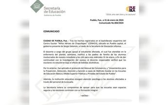 Comunicado de la SEP Puebla sobre el caso del estudiante de bachiller Cenhch golpeado por sus compañeros / Especial