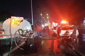 Impacto de la Jeep contra la pipa de Araceli / Cortesía