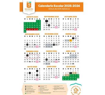 Este es el calendario escolar 2025-2026 en Nuevo León. | Especial