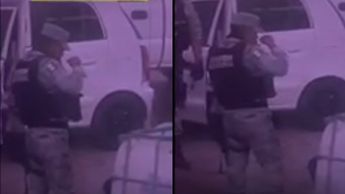 Graban a elementos de la Guardia Nacional inhalando cocaína