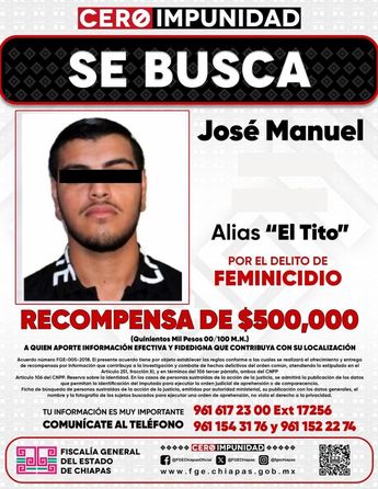 José Manuel 'N' era buscado por el feminicidio de Beany Lozano | Cortesía