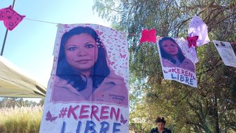 Protestas y pancartas para pedir liberación de Keren, sentenciada a 50 años de prision por un secuestro que no cometió / Ana Vásques