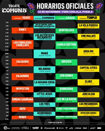 Kinky, Genitallica, Maná y Camilo Séptimo serán algunas de las bandas que cerrarán el festival este 2024 / Cortesía