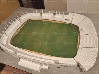 Maqueta de la remodelación del Estadio Sergio León Chávez de Irapuato. Foto: Especial