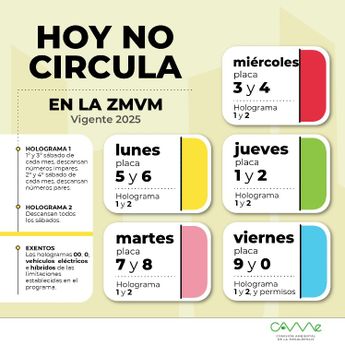 Los días domingos, todos los vehículos pueden circular | CAMe