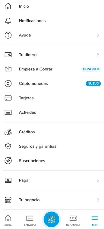 En el menú principal de Mercado Pago arroja muchas de las acciones que se pueden hacer/ Especial