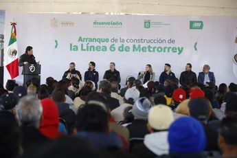 García Sepúlveda durante su intervención en el evento de arranque de la construcción de la Línea 6 del Metrorrey. | Jorge López